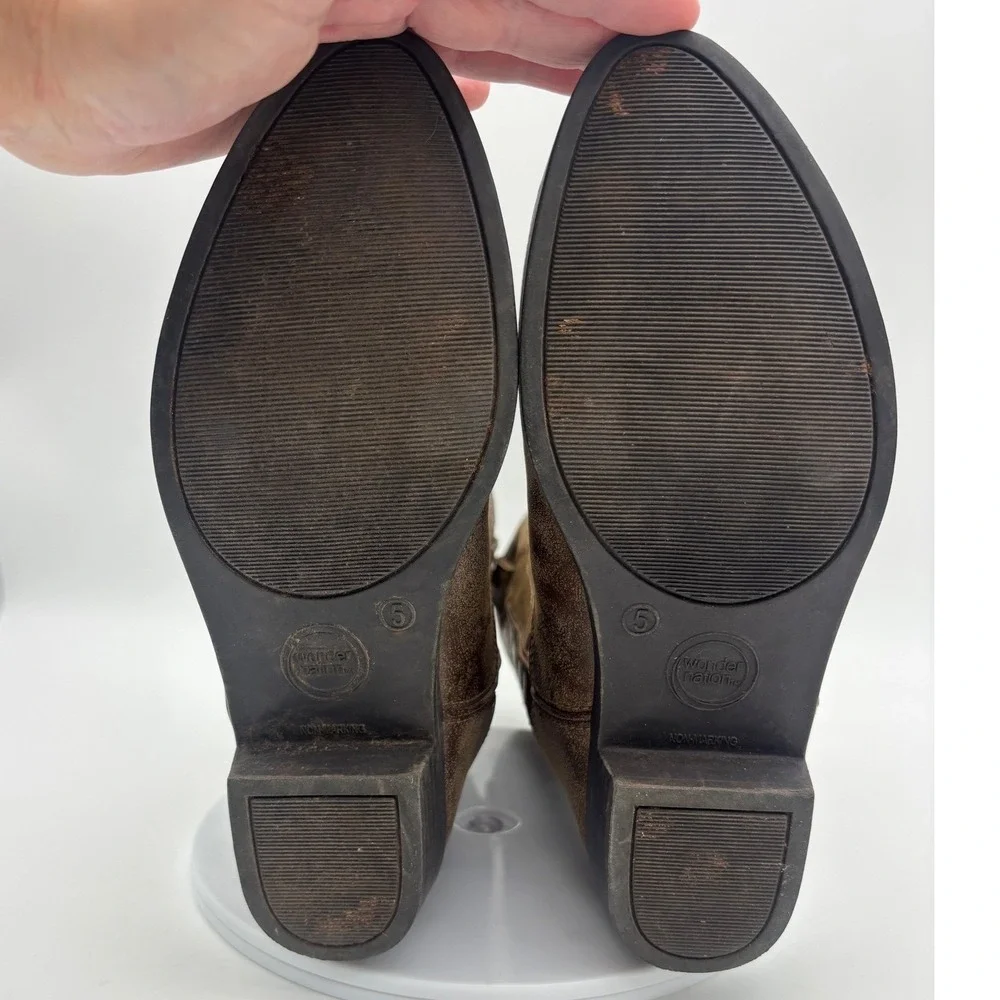 KIDS‎ COWBOY BOOTS Western Shoe Little Boy Girl Pointed Toe Brown Youth 5
